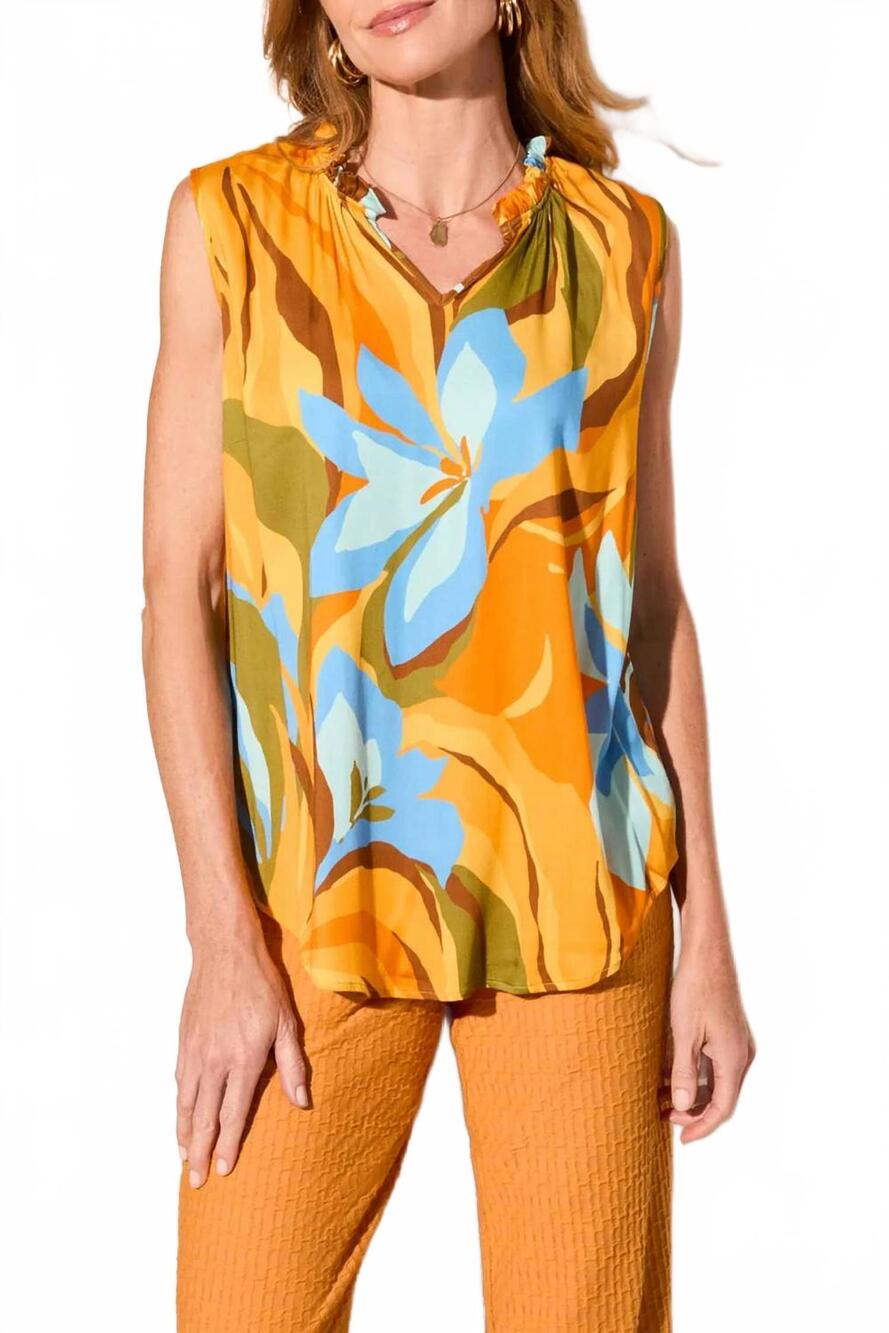 NEW TRIBAL sleeveless pull-on blouse in sunlight